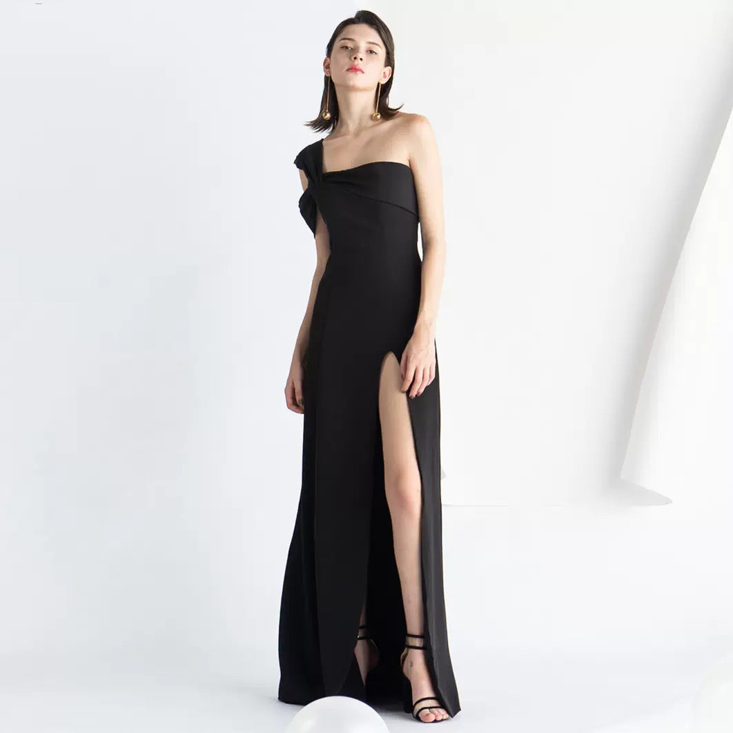 Black One Shoulder Long Formal Dress Prom Dress