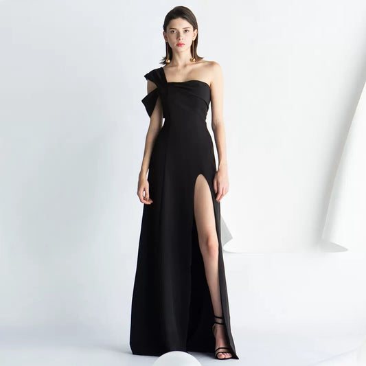 Black One Shoulder Long Formal Dress Prom Dress