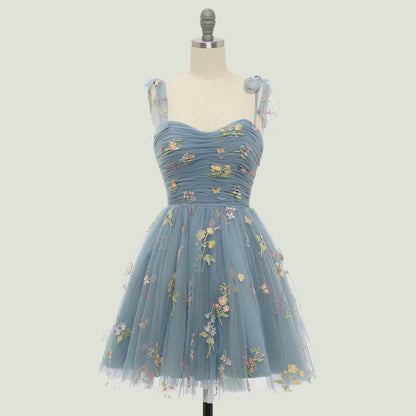 Sleeveless Tube Top Three-dimensional Flower Mesh Dress Holiday Dress